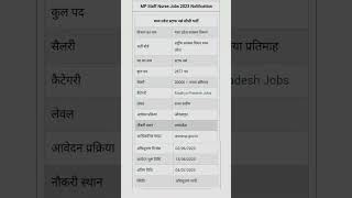 MP Staff Nurse Jobs 2023 Notification मध्य प्रदेश स्टाफ नर्स सीधी भर्ती #viralvideo 😍