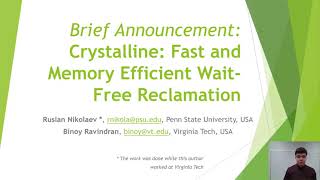 BA: Crystalline: Fast and Memory Efficient Wait-Free Reclamation