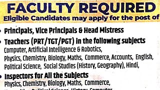 FRESHERS ELIGIBLE ALL SUBJECTS VACANCY || PRT TGT PGT RECRUITMENT ||शिक्षक भर्ती #kvs #dsssb #prt