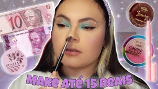 MAQUIAGEM COM PRODUTOS ATÉ 15 REAIS QUE INDICO| Ket Brinhol ✨