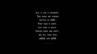 Life is like a Notebook. Two pages are Already written by God. best motivational quote #trending #01