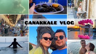 ÇANAKKALE VLOG | AYNALI ÇARŞI TURU | ÇANAKKALE KORDON | ÇARDAK PANAYIRI 🎡 | DENİZE GİRDİK ☀️ #vlog