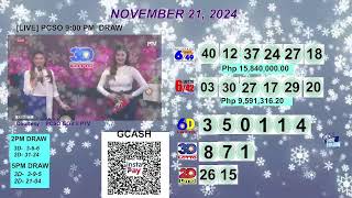 [LIVE] PCSO 9:00 PM DRAW - NOVEMBER 21, 2024 LOTTO RESULTS