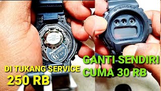 CARA GANTI BATERAI JAM G SHOCK DW 6900