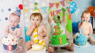 First(1st) Birthday PhotoShoot İdeas For Baby Boy.Photosession ideas At Home #partydecoration #baby