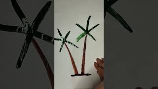 How to draw a palm tree quickly and easily. #SHORT