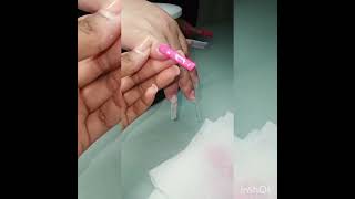 Watch me work! X long Pink acrylic nails#classynails #nail