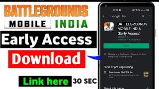 BGMI Early access download | how to download battle ground mobile india  | just 30 sec to download