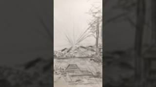 Oi Santos - Sunrise #scenerydrawing #pencilart #shorts