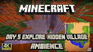 "Minecraft Day 5 : Glass House & Discovering a Hidden Village - Relaxing Ambience"