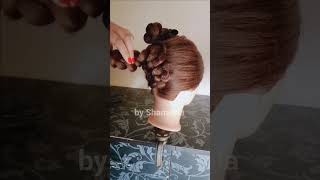 Short Viral four Braided Bun | Latest Quick and Easy  Jura | Bun ❤❤  #shortvideo #ytshorts  #viral