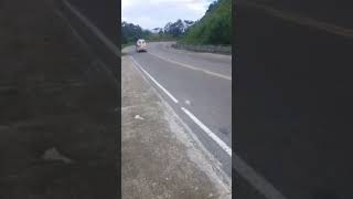 Tank Truck Passes Extreme Curved Winding Descent