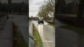 John deer 6R vs flooded road #flood #flooded #rufford #ruffordford #ohno #jhondeere