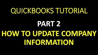 How to update company information in QuickBooks