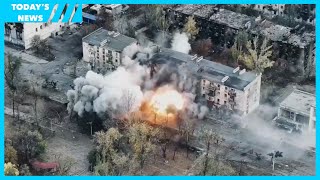 Assault followed by detonation of a high-rise building occupied by the Russians in Toretsk.