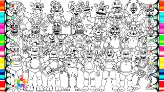 Five Nights at Freddy's Coloring Pages Mix / How To Color All Main Characters from FNAF / NCS Music