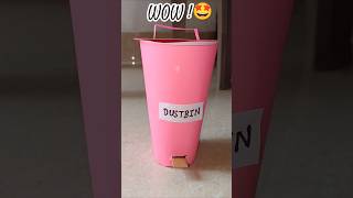 Mini Paper Dustbin 🩷#diy #papercraft #craftart #easycraftideas #easycraft #diyideas #viralshort #yt