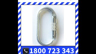 25kN Screwgate safety hook Karabiner with Captive pin steel