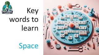 Space key words definitions KS3