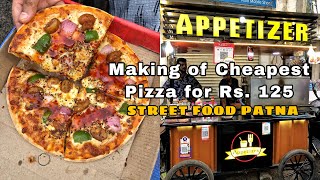 Making of cheapest Pizza on street of Patna | Street Food Patna | Appetizer #patna #humbiharsehain