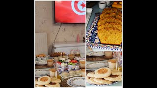 فطور💯 تونسي، كايك درع بكل اسرار نجاحها،خبز من غير فرن👌🥰/Brunch,cake au farine sorgho, pain au poêle