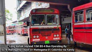 Long Ashok Leyland BS-IV Sensor Bus Operating By SLTB Wattegama Depot on Wattegama 01 Colombo Route