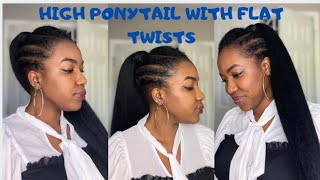 HIGH PONYTAIL ON SHORT TYPE 4 NATURAL HAIR | $15 KINKY STRAIGHT 30” PONY | FLAT TWISTS & NO HEAT