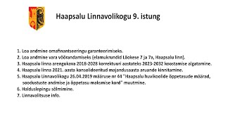 Haapsalu Linnavolikogu istung (27.05.2022)