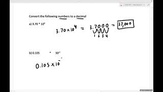 CHEM 107 Ch. 1 Lecture Problem Solving Session 2: Scientific Notation and Exponents