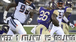 AAF Week 1 Orlando Apollos Vs Atlanta Legends Highlights