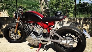 Yamaha XV750 Virago Cafe Racer build Running