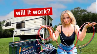 Full electric install in our vintage truck camper