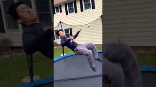 Backflip on trampoline🤯  #shorts #levelup #crazytricks #trickshots #backflip