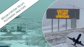 Blizzard Winter Storm Travel Airport Impacts - Greater Rochester International Airport New York