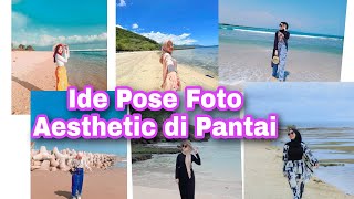 30+ POSE FOTO KEREN WANITA BERHIJAB DI PANTAI