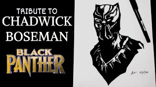 Tribute to Chadwick Boseman: How to Draw Black Panther (King T'Challa)