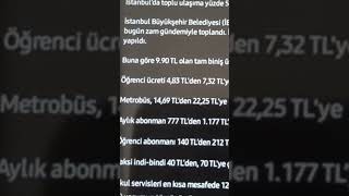 İstanbul yeni tarife...indi bindi tam biniş 15 TL