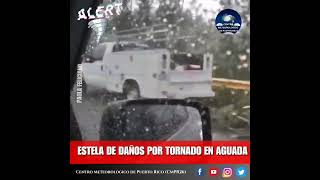 Estela de daños por paso de tornado en Aguada