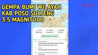 Gempa bumi 3.5 Magnitudo di Toro Sulteng, Gempa bumi terkini