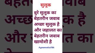 बुरे सुलूक का बेहतरीन जवाब अच्छा सुलूक है और जहालत का बेहतरीन जवाब खामोशी #islamicvideo