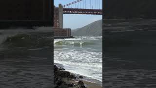 Getting barreled under the Golden Gate Bridge! #shorts