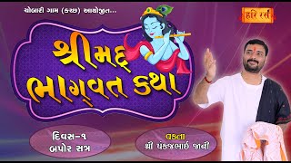 શ્રીમદ્ ભાગવત કથા - Chobari - Kutch | Day -1, Ses -2 | Pankajbhai Jani | Hariras