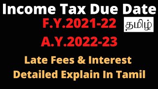 Income Tax Filing Due Date F.Y.2021-22 A.Y.2022-23| Missing Income Tax Filing Late Fees & Interest