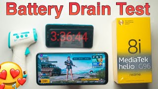 realme 8i BGMI Battery Drain Test 100% - 0% Heating, Max Graphics 🔥 MediaTek G96 Gaming Review