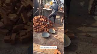 Red Bricks wall construction using Sand and Cement