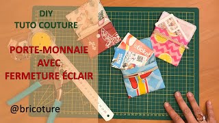 035 - Tuto Couture : Le Porte Monnaie avec fermeture éclair #tutocouture #débutant #portemonnaie