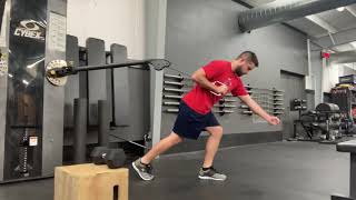 Staggered Stance Single Arm High to Low Cable Press