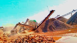 Satisfying quarry primary rock crusher machine|amazing quarry rock crushing machine|Badwal Desi vlog