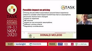 Donald McLeod: Product Design & Pricing - The Impact of Covid19 on Life Insurance