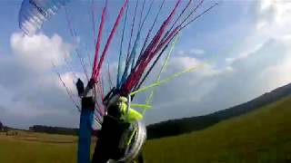 Strong wind paramotor take off